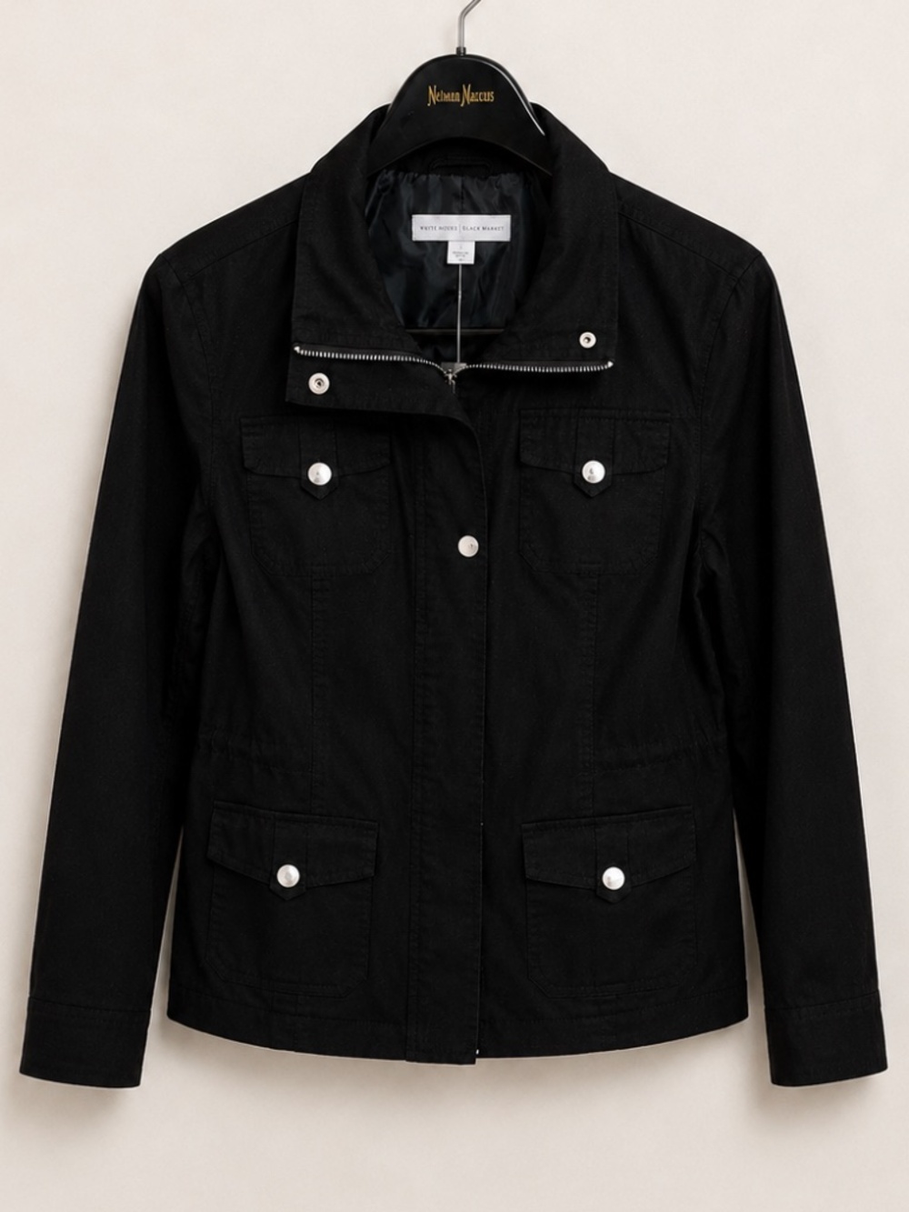 New York & Company Black Utility Jacket Large NWT 100% Cotton